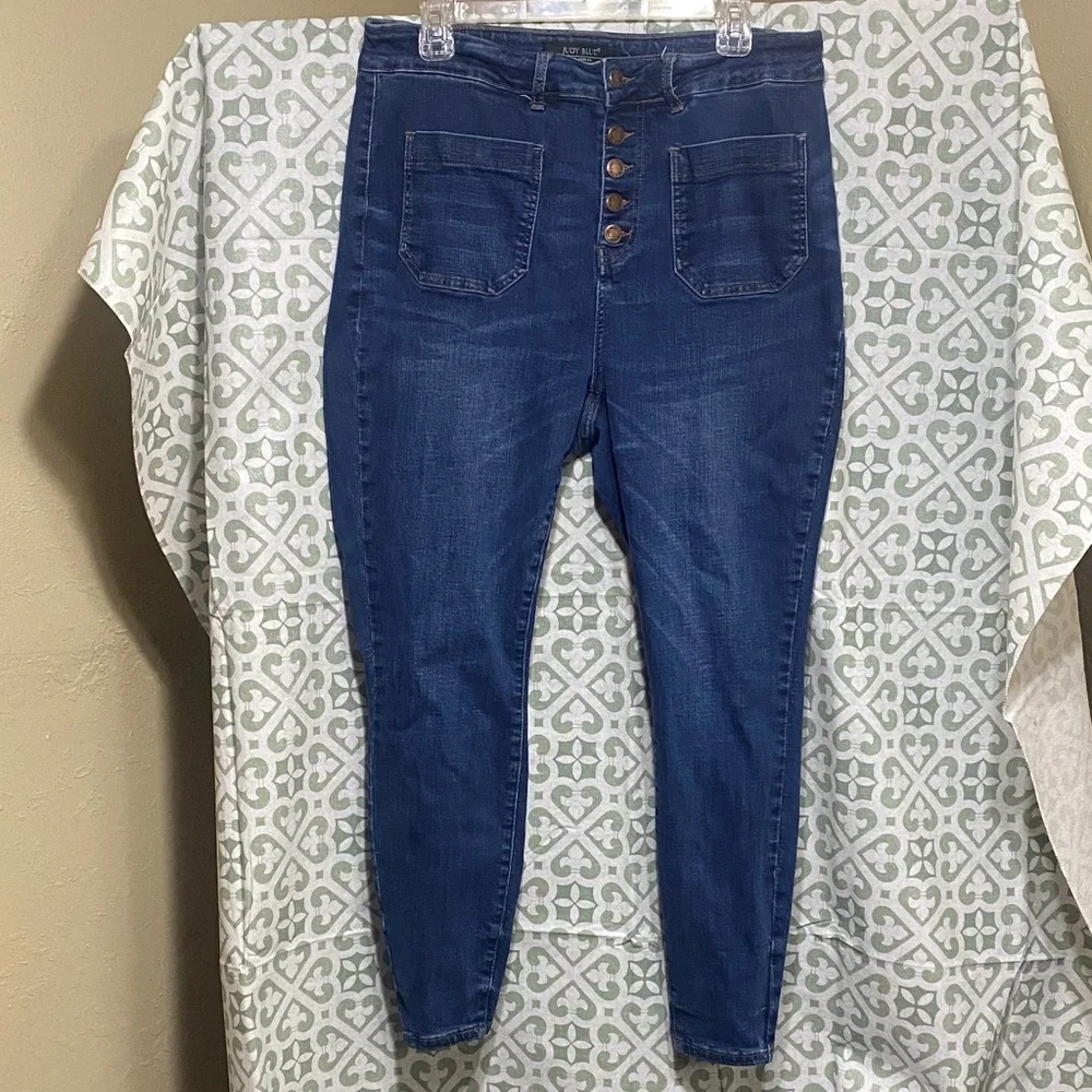 Judy Blue Dark Indigo Skinny Jeans - Picture 1 of 8